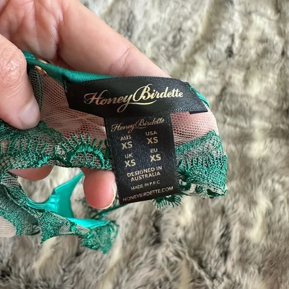 HONEY BIRDETTE GABRIELLE Emerald thong sz XS - Picture 3 of 4